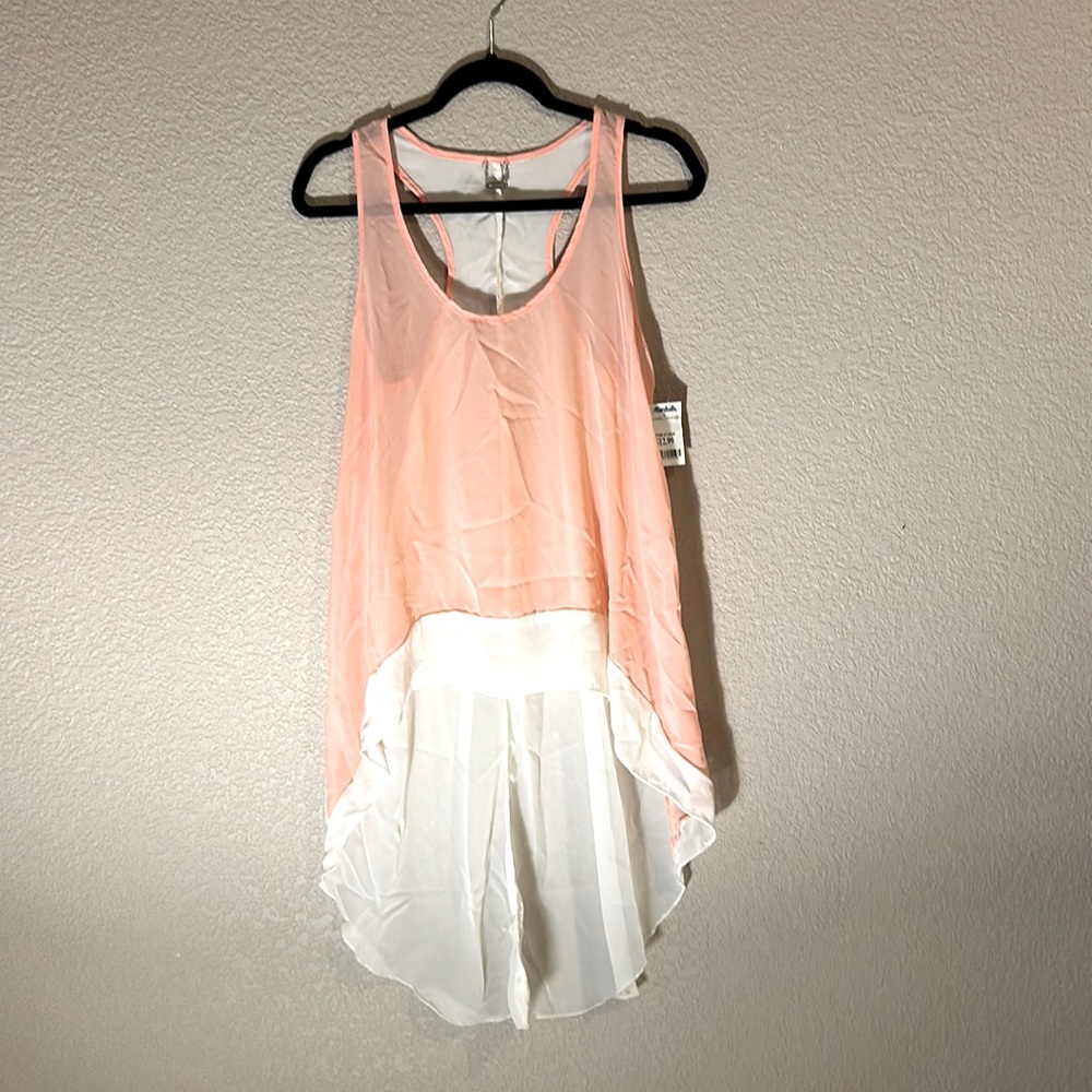 Flowy Tank Top - Pink and White